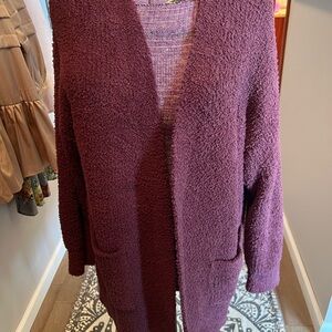 This Plus Size Cuddle Sweater is a soft/warm Size: 22-24 Color: Burgundy NW